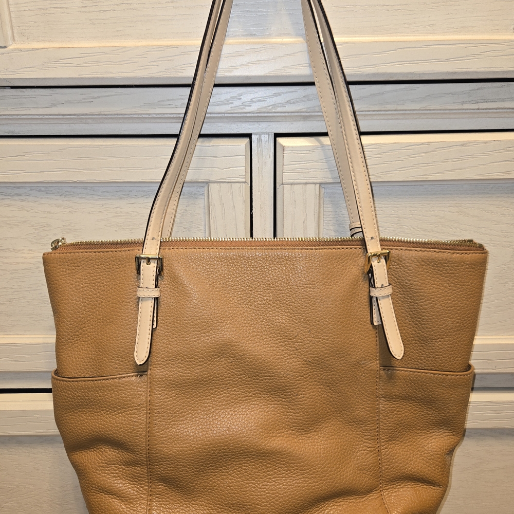 Michael Kors Tan Leather Tote Bag - Picture 2 of 5